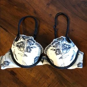 Black & white rhinestone Bra